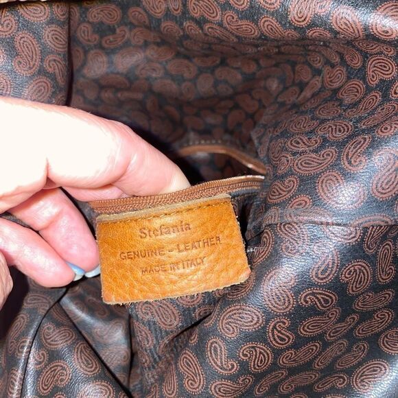 Stefania Italy brown pebbled soft leather shoulder bag - Picture 6 of 13